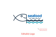 Modern Fish Restaurant Logo Template, a Branding & Logo Template by YUDesignStore (Thumbnail 1 of 6)