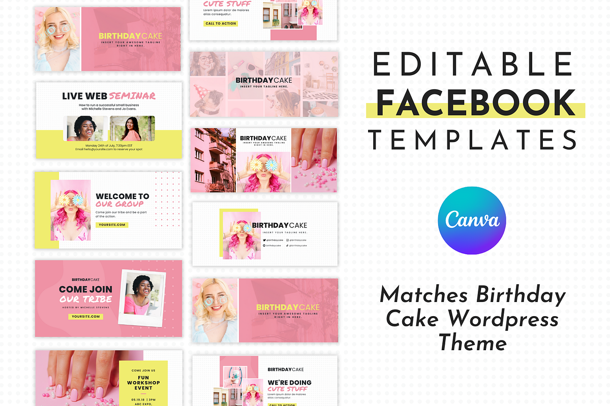 Facebook Template Cute Canva, a Social Media Template by ltsdesigns (Photo 1 of 5)