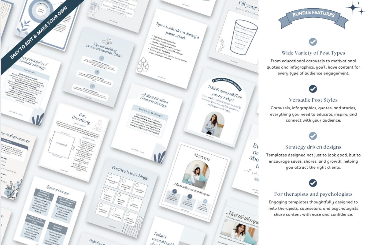 Therapist Instagram templates Canva preview 3