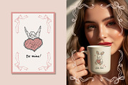BE MY VALENTINE romantic line art, a Decorative Illustration by long summer (Thumbnail 4 of 14)