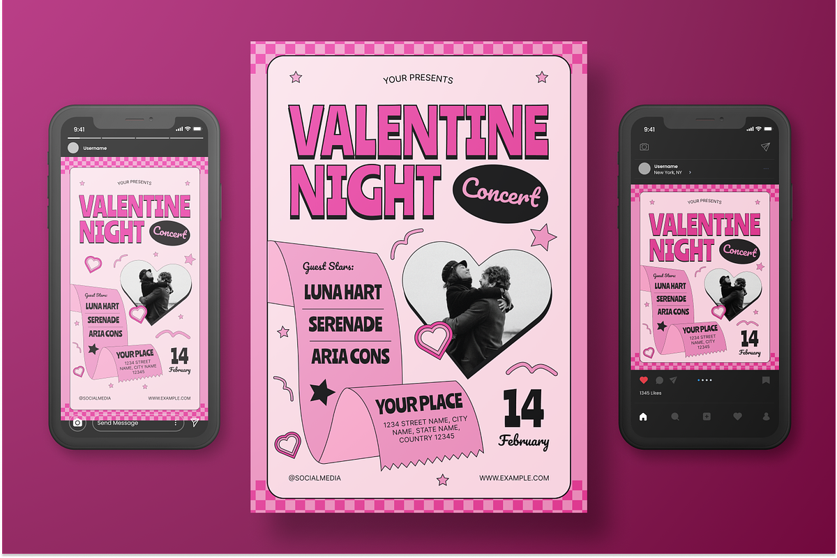 Valentine Concert Flyer Set, a Flyer Template by Annora Studio (Photo 6 of 6)