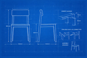 Chair blueprint design schematic sho, a Photo by Dvoevnore photos