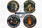 Fourth of July party Slogans PNG V2, a Seasonal Illustration by ThatsDesignArt (Thumbnail 7 of 10)