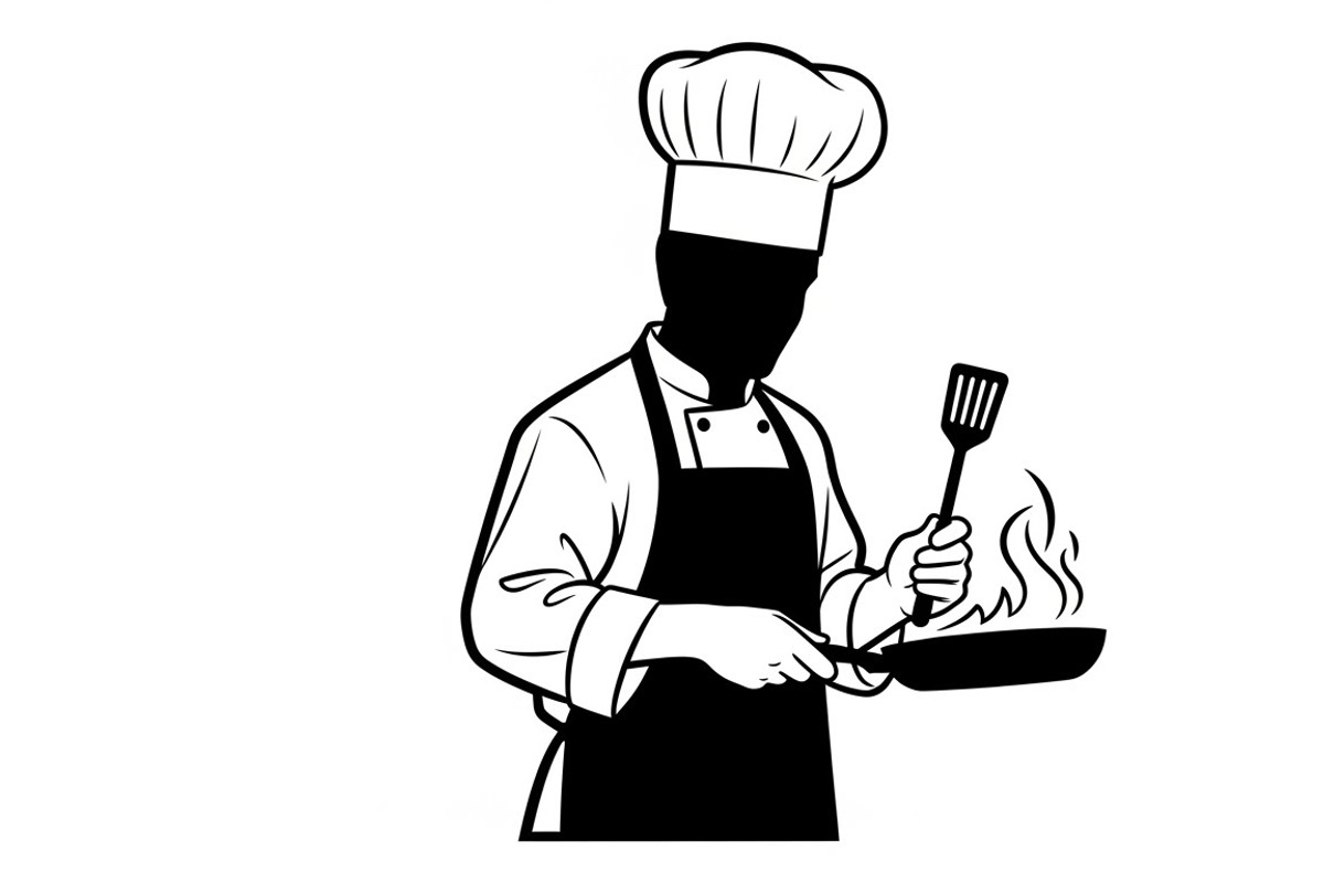 High-quality chef cooking silhouette, an Illustration by Amazin_art (Photo 10 of 31)