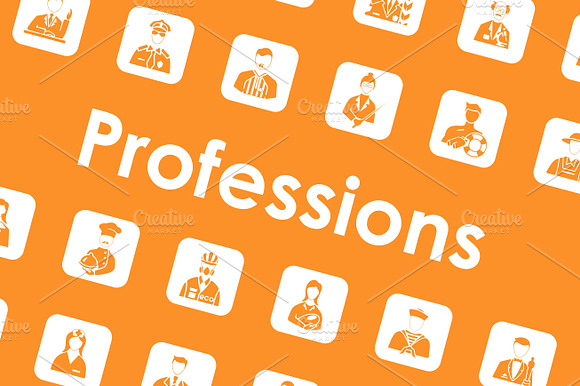 Set Of Professions Simple Icons
