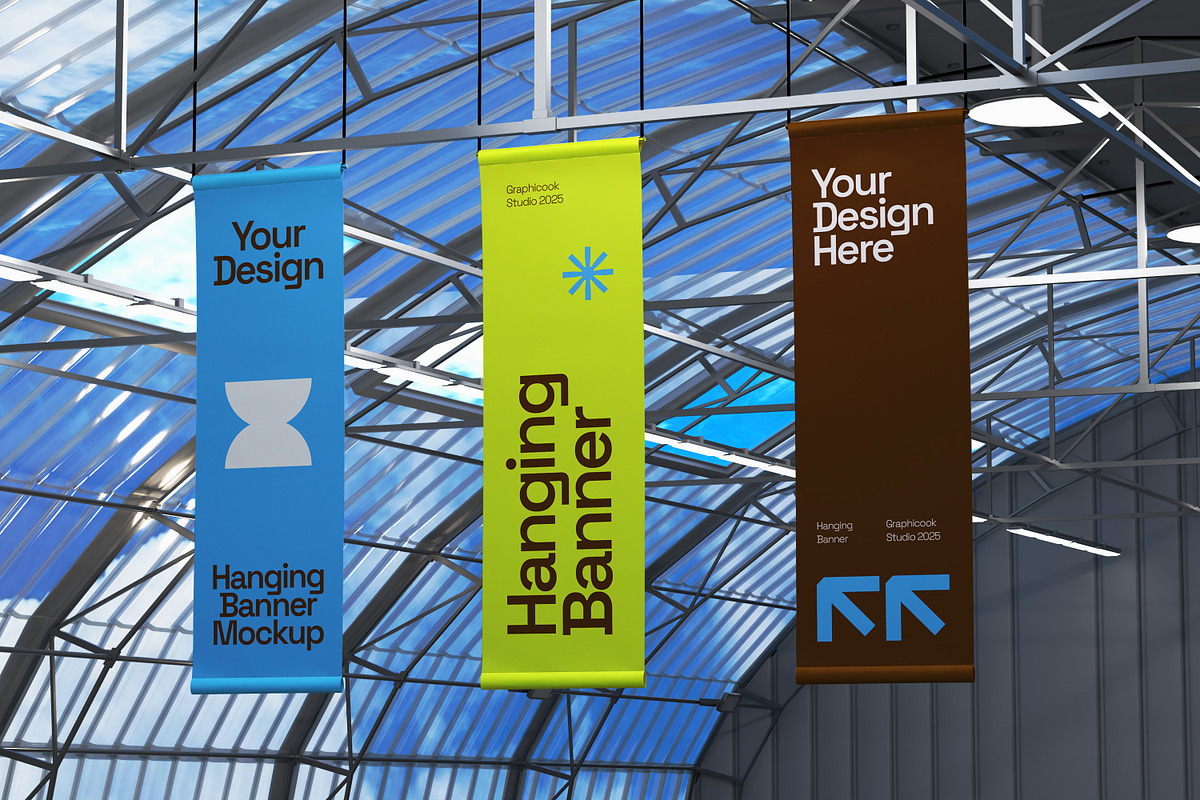 Hanging Banner Mockup, a Mockup by graphicook (Photo 4 of 4)