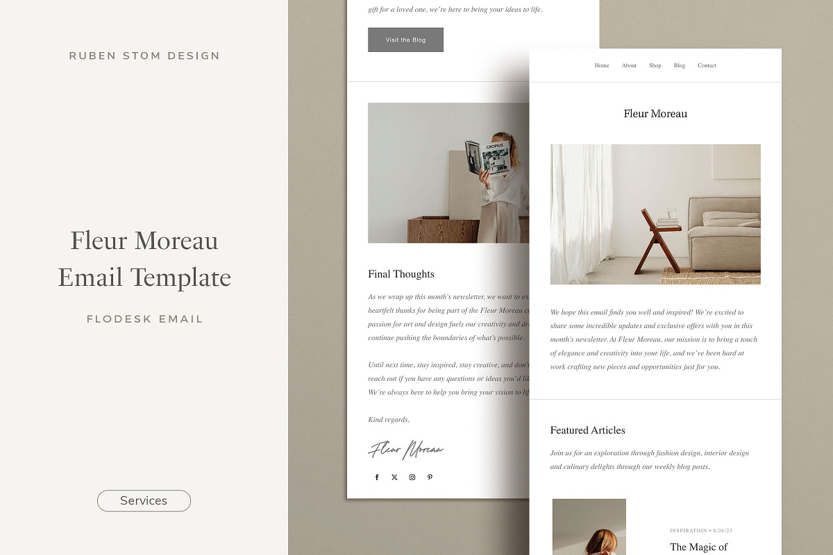 Fleur Moreau Email Template, an Email Template by Ruben Stom (Photo 1 of 6)