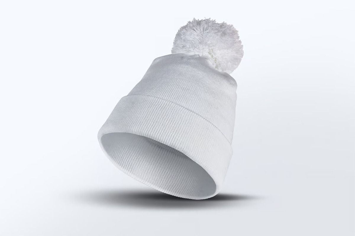 Pom Pom Hat Mock-Up, a Hat Mockup by DesignRushMarket (Photo 2 of 5)