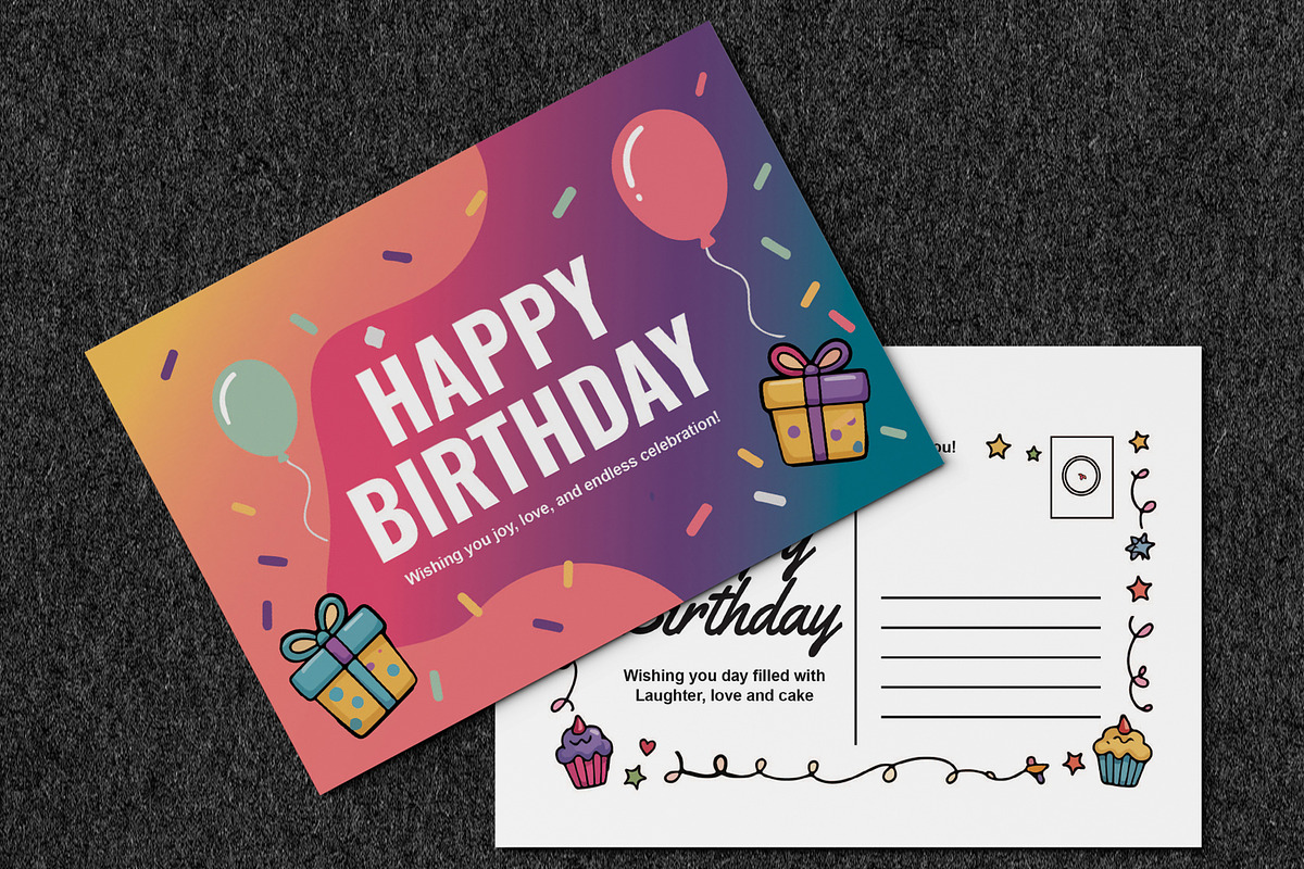 Birthday Celebration Postcard, a Card Template by MightyDesign (Photo 2 of 6)