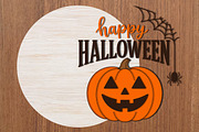 Happy Halloween Pumpkin Laser Cut, an Object Graphic by OK Design (Thumbnail 3 of 3)