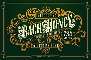 Back Honey Victorian Font, a Serif Font by alit design