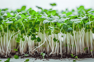 Microgreen broccoli on white background, a Food & Drink Photo by AlyaAnd