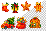 Watercolor Christmas clipart bundle, a Seasonal Illustration by LoLoArt (Thumbnail 4 of 4)