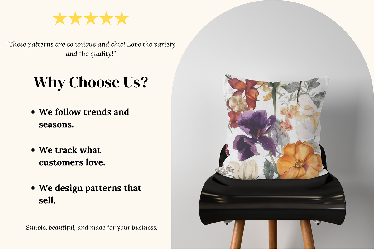 Elegant Watercolor Floral Pattern, a Pattern Graphic by Ninterints (Photo 3 of 8)