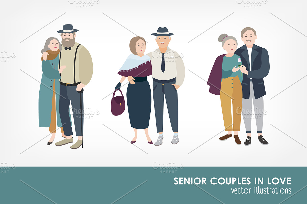 Senior couples in love set, a Person Illustration by Good Studio (Photo 1 of 7)