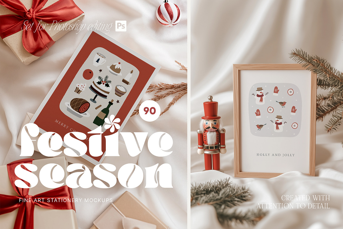Festive Season Christmas Card Mockup, a Product Mockup by Muse Mockups (Photo 1 of 15)