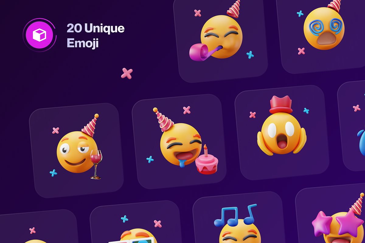 Emoty - 3D Party Emoji, a Characters & Person 3D Model by Illustraly Design (Photo 7 of 8)