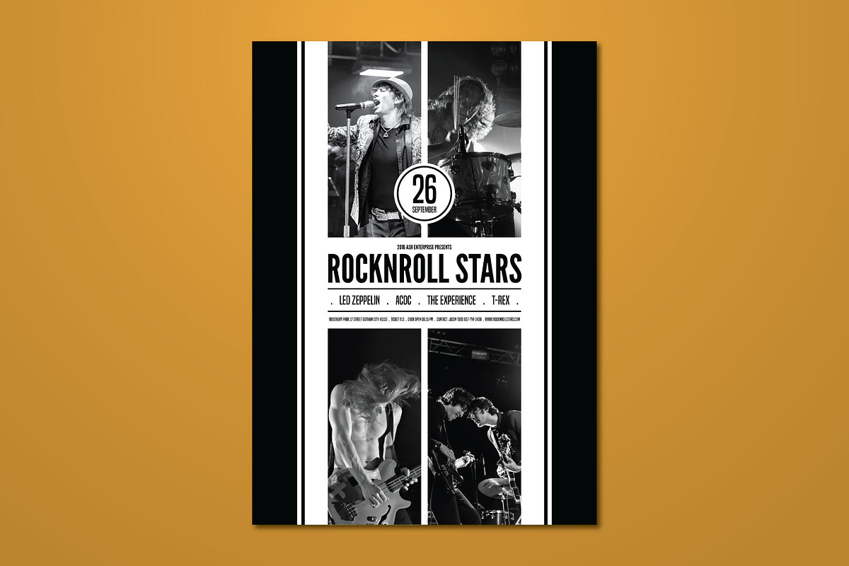 Rock and Roll Stars Live Music Flyer, a Flyer Template by ashenterprise (Photo 1 of 2)