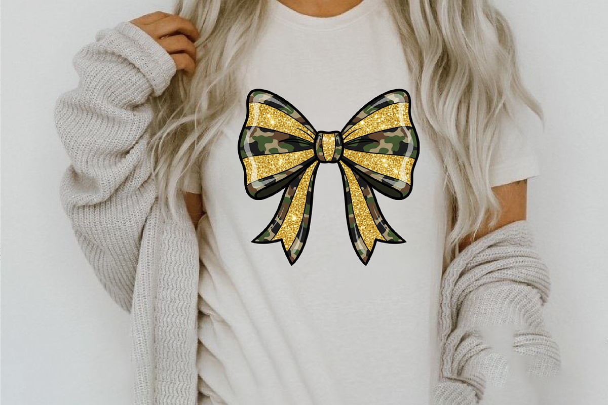 Camo Brushstroke Coquette Bow Png, an Illustration by designcity5 (Photo 2 of 8)