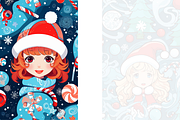 Christmas Card Design Bundle 6 Anime, a Card Template by Jay Major Designs (Thumbnail 8 of 10)