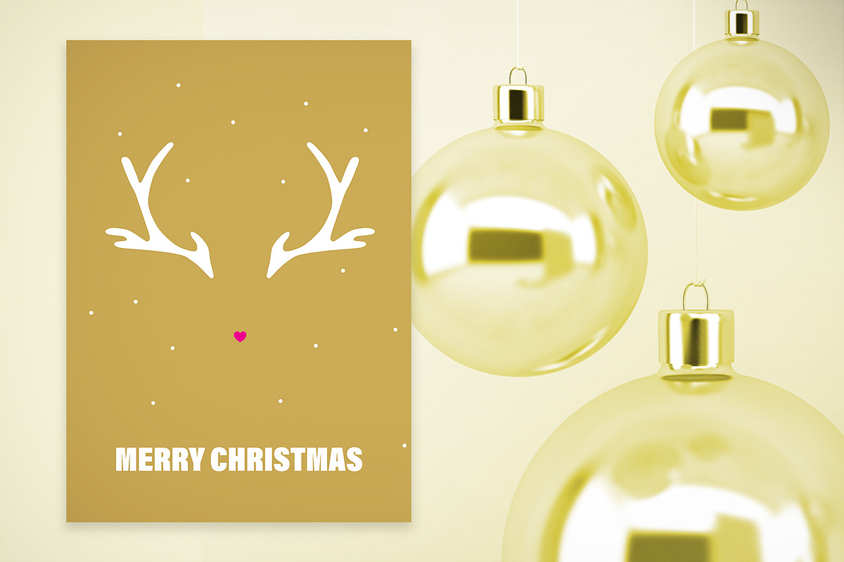 Golden Merry Christmas Postcards Set, a Print Template by McLittle Stock (Photo 3 of 4)