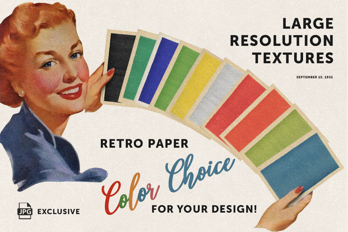 Retro Paper Set, a Texture Graphic by Retro Machine (Photo 2 of 8)