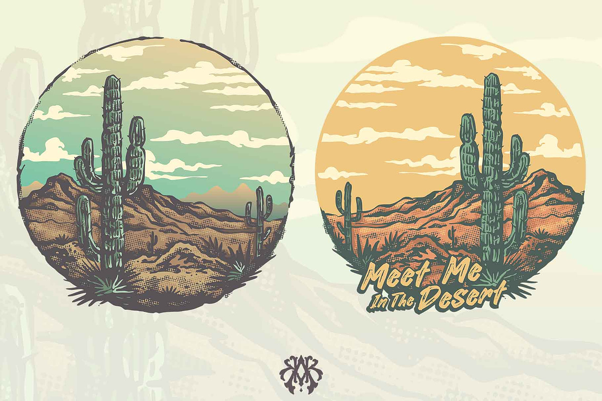 Cactus & Desert Vintage Cartoon Set, an Object Illustration by Krizvector Artwork Shop (Photo 3 of 7)