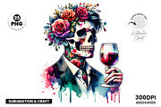 Halloween Spooky Skull Man Clipart, a Seasonal Illustration by Creative Arslan (Thumbnail 6 of 7)