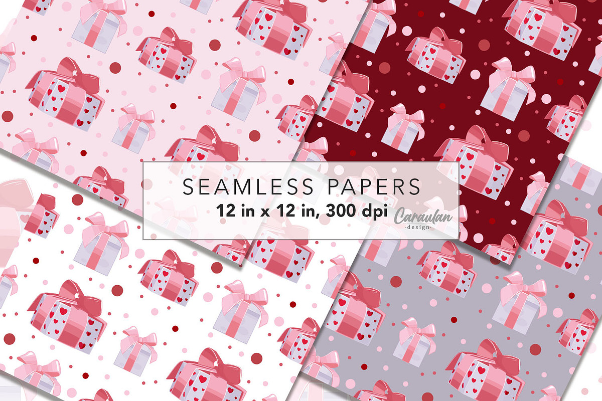 Valentine's Day Backgrounds, a Pattern Graphic by Serghei Caraulan (Photo 4 of 9)