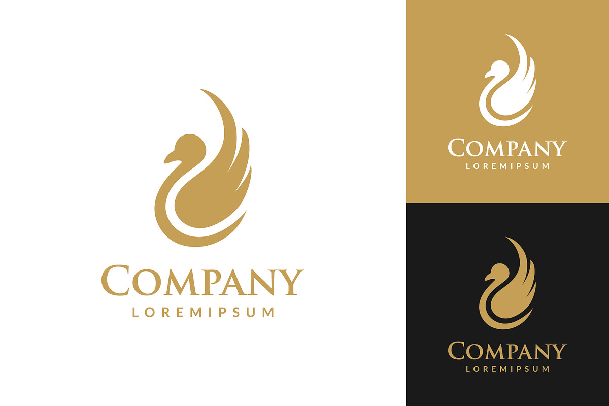 Silhouette swan logo, a Branding & Logo Template by Saba Vector
