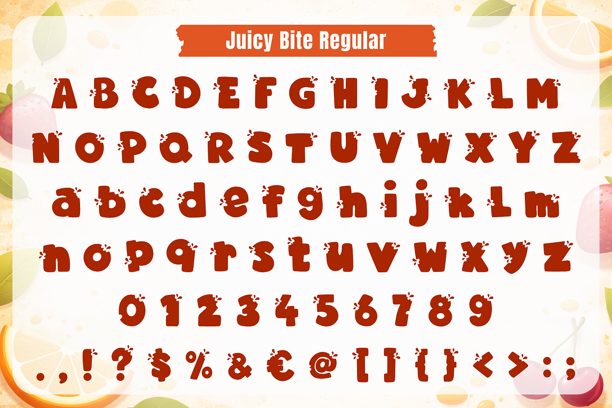 Juicy Bite – Cute Decorative Font, a Symbol Font by AnningArts (Photo 5 of 5)