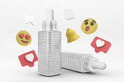 Social Media Dropper Bottle Mockup, a Packaging Mockup by Qaleb Studio (Thumbnail 1 of 2)