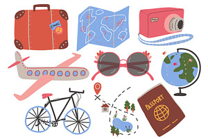 Travel Objects Collection, Suitcase, an Object Illustration by TopVectors