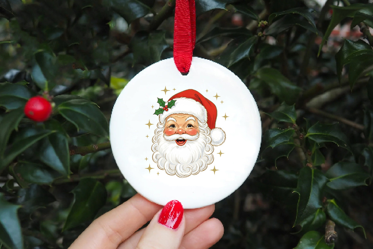 Retro Santa Claus Glitter Christmas, an Illustration by DreamArtGraphic (Photo 5 of 5)
