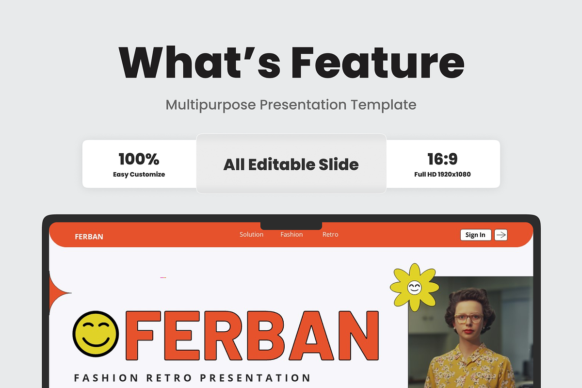 Fashion Retro Google Slide, a Presentation Template by SquidPixey (Photo 2 of 6)
