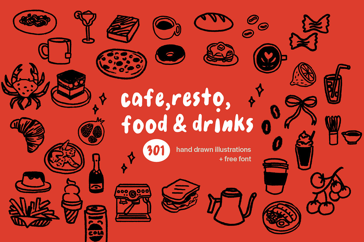 Cafe, Restaurant, Food & Drinks Pack, a Graphic by Plainly Simple Store (Photo 1 of 20)