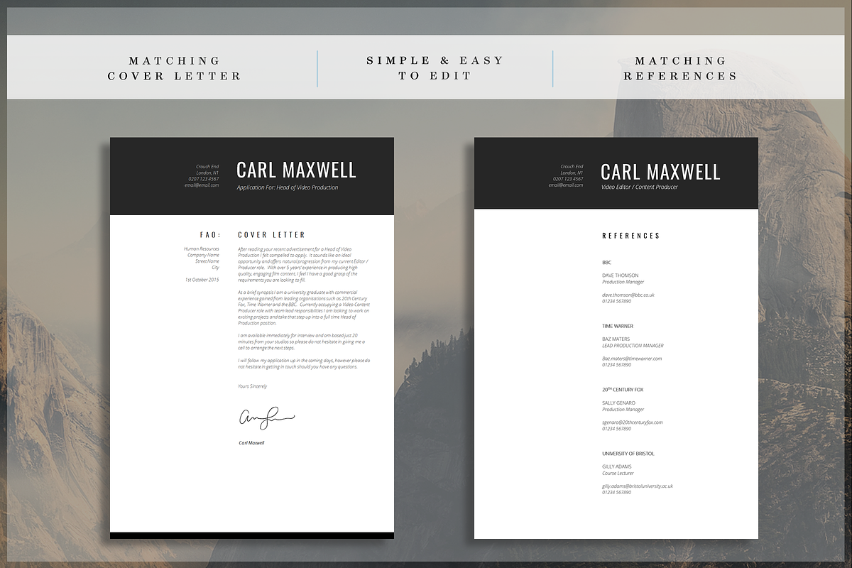 Modern Resume Template, a Resume Template by introDuice - CV / Resumes (Photo 4 of 6)