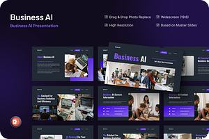 Business AI Presentation PowerPoint, a Presentation Template by SquidPixey