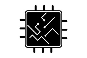 Microcircuit icon design template