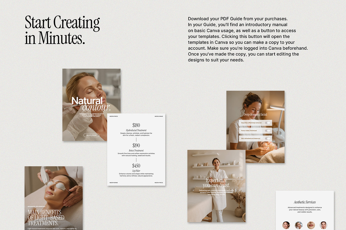 Medpsa and Injector Instagram Kit, a Social Media Template by Wildnun Studio (Photo 7 of 20)