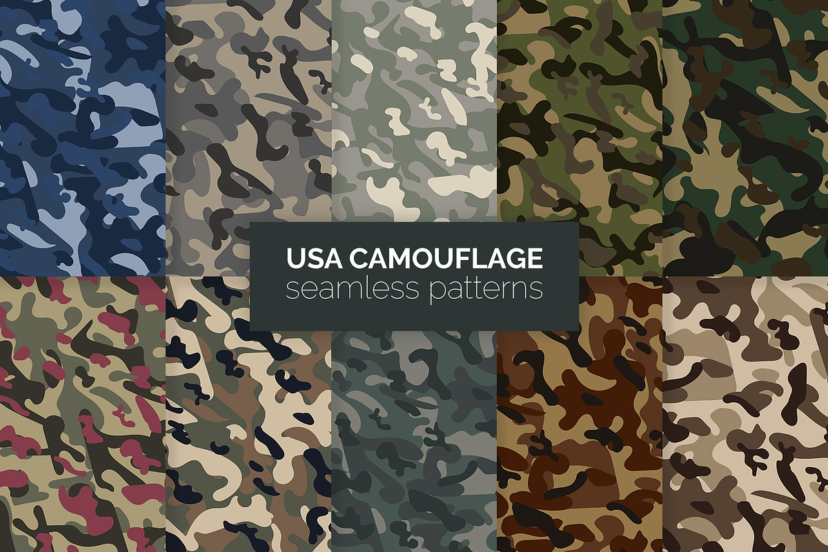 USA Camouflage Seamless Patterns, a Pattern Graphic by 3Y_Design (Photo 1 of 6)