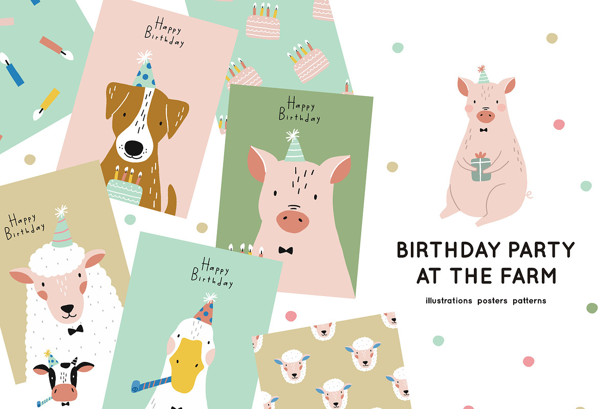 Birthday party at the farm, an Animal Illustration by Barkova Nadya (Photo 1 of 5)