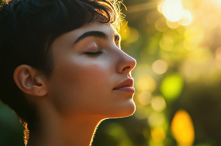 Woman basking in garden sun, a Photo by Beautiful things