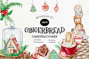 Watercolor - Christmas Gingerbread, a Decorative Illustration by bylin_illustration (Thumbnail 1 of 9)