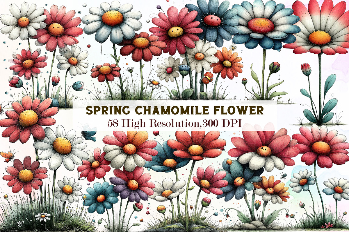 Whimsical Spring Chamomile Flower Pn, an Illustration by Sublimation Artist (Photo 1 of 7)
