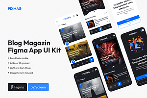 Figma Blog Magazin App UI Kit