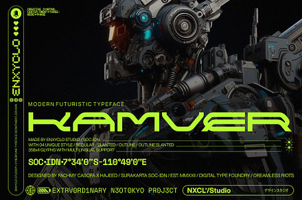 NCL Kamver - Modern Space Font, a Sans Serif Font by Enxyclo Studio