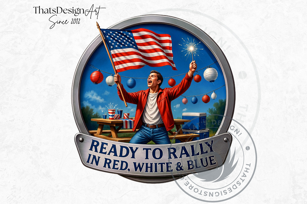 Fourth of July party Slogans PNG V1, a Seasonal Illustration by ThatsDesignArt (Photo 10 of 10)
