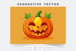 A cheerful jack-o-lantern with a fri, a Graphic by SouravDesign