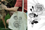 Hand drawn outline vector roses, a Decorative Illustration by MuzaInspires (Thumbnail 4 of 5)